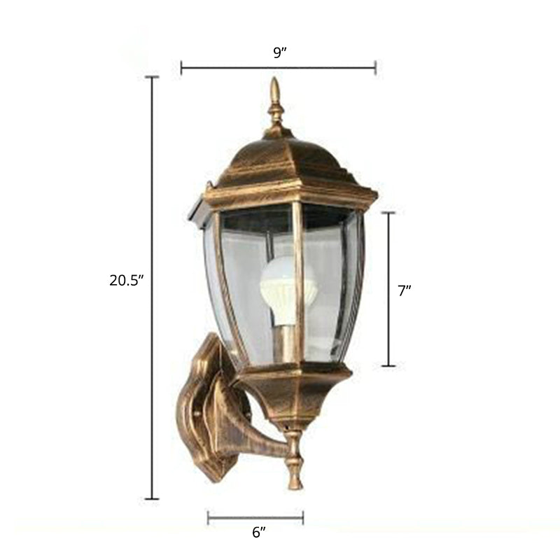 Bell Garden Wall Lighting Ideas Vintage Aluminum 1-Light Wall Mount Lamp with Glass Shade