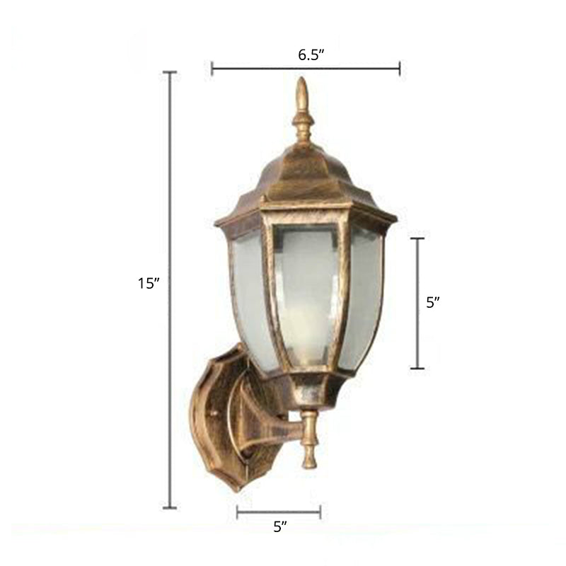 Bell Garden Wall Lighting Ideas Vintage Aluminum 1-Light Wall Mount Lamp with Glass Shade