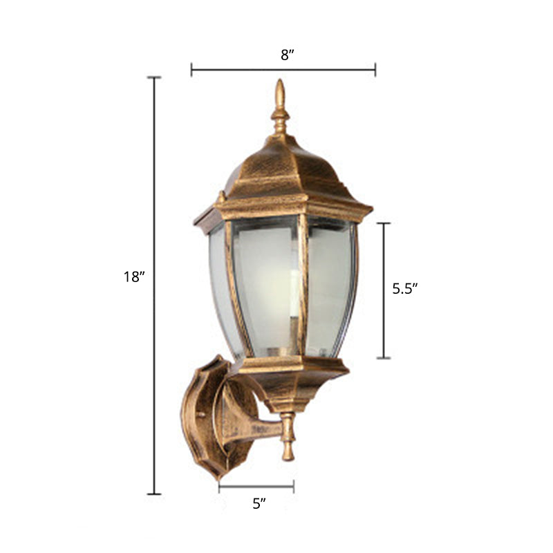 Bell Garden Wall Lighting Ideas Vintage Aluminum 1-Light Wall Mount Lamp with Glass Shade