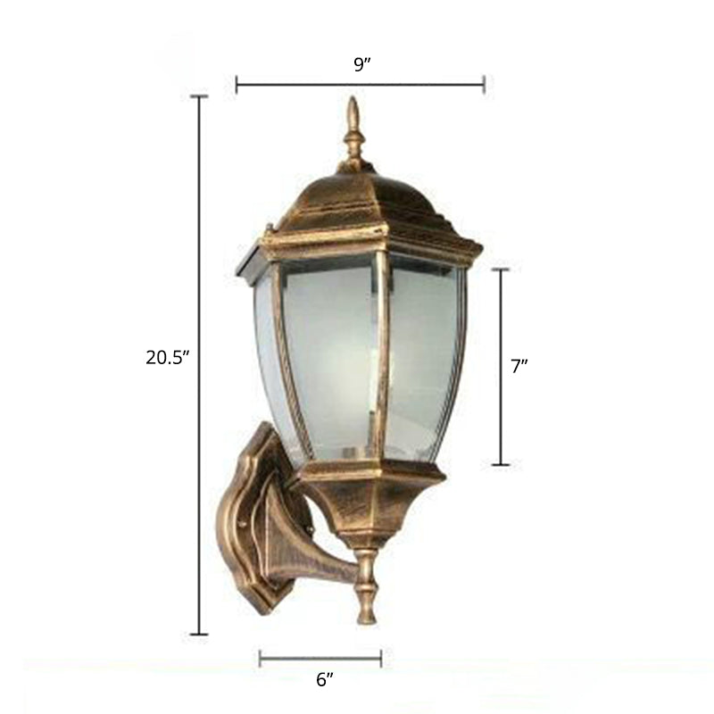 Bell Garden Wall Lighting Ideas Vintage Aluminum 1-Light Wall Mount Lamp with Glass Shade
