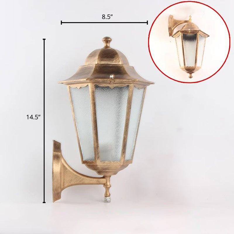 Single-Bulb Wall SCONCE Vintage aluminium lantaarn Wall gemonteerde verlichting voor tuin