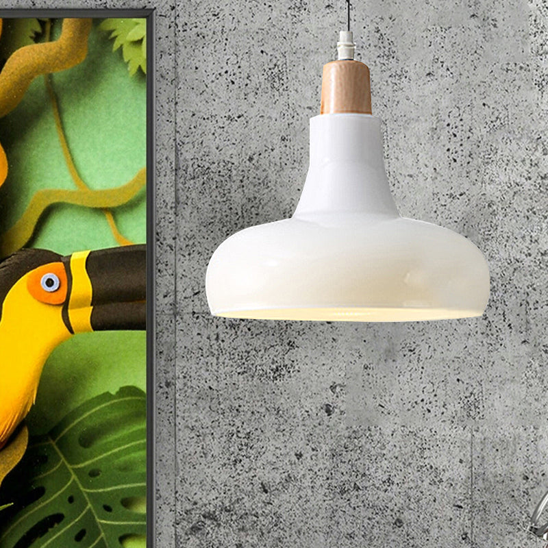 Bol blanc / noir / cône / soucoupe suspension moderniste 1 led en verre clair