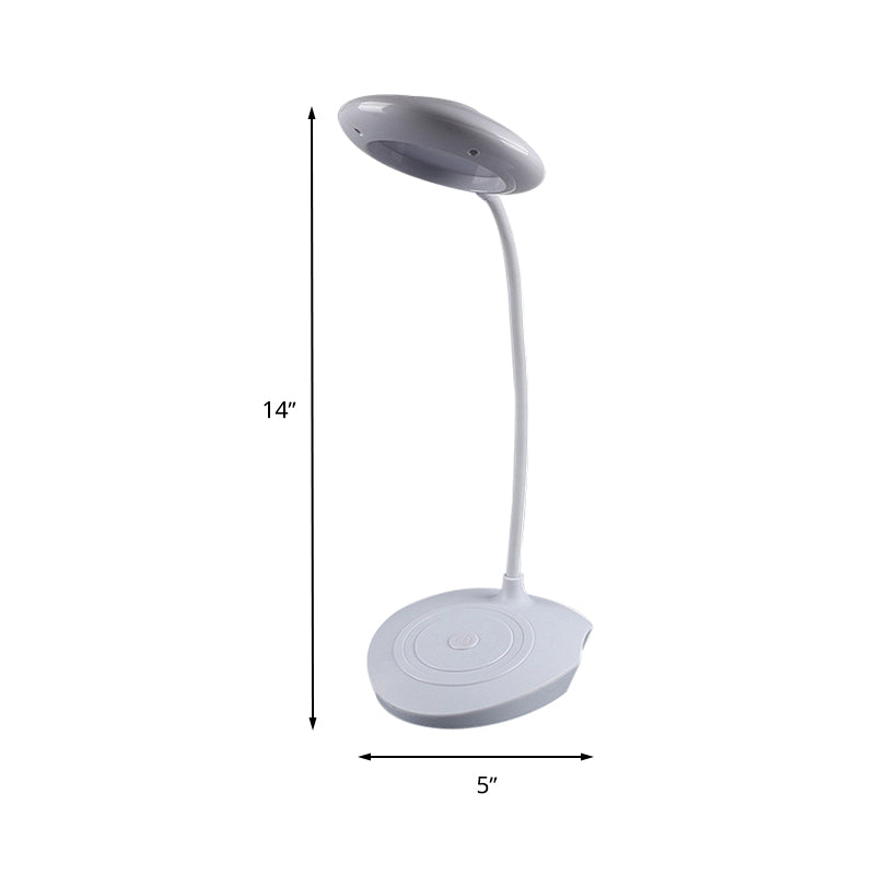 Cerchio in plastica ombra in piedi lampada da scrivania per letto moderno moderno luce di ricarica USB in bianco