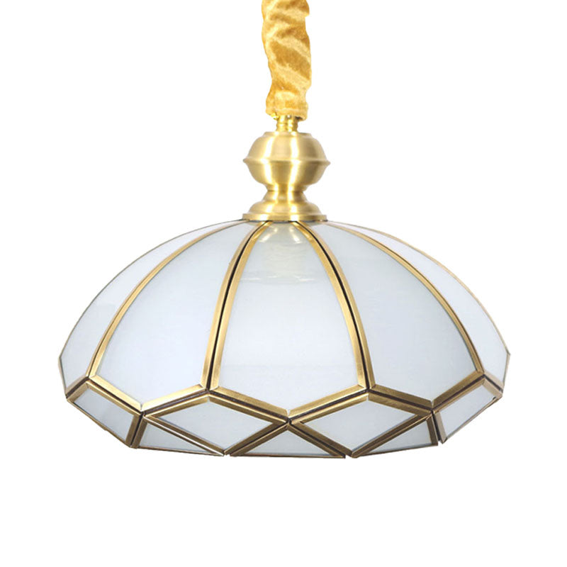 Cream/Textured White Glass Hat Pendant Light Modern 1 Bulb Suspended Lighting Fixture for Living Room