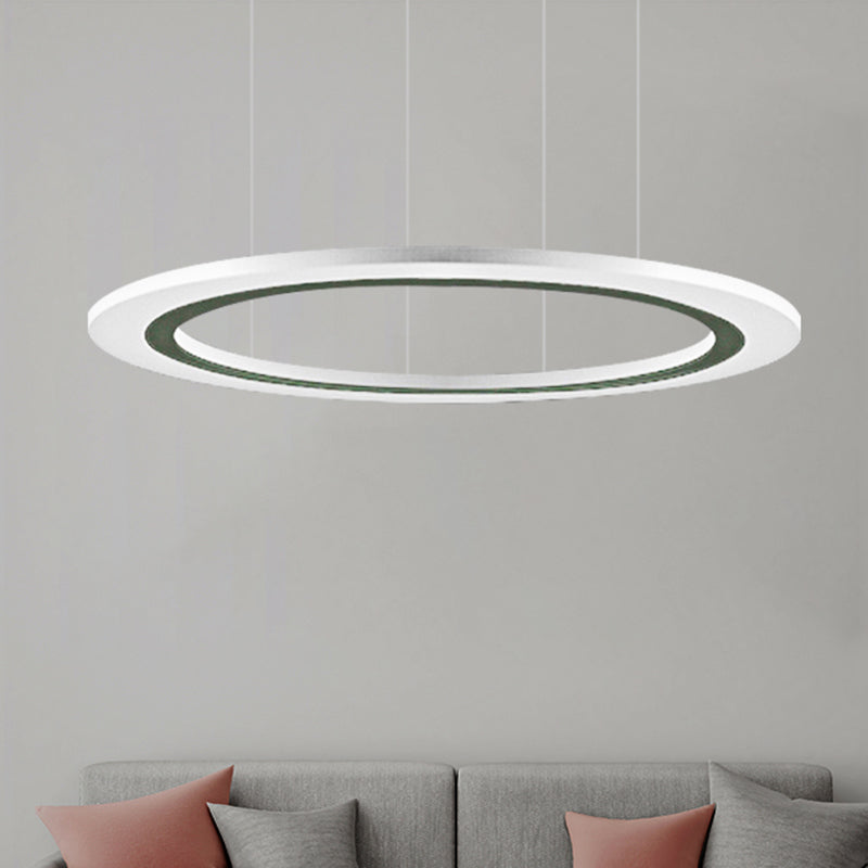Circular Chandelier Pendant Simplicity Acrylic LED 1/2/3-Light Living Room Suspension Lamp in Warm/White Light with DIY Design