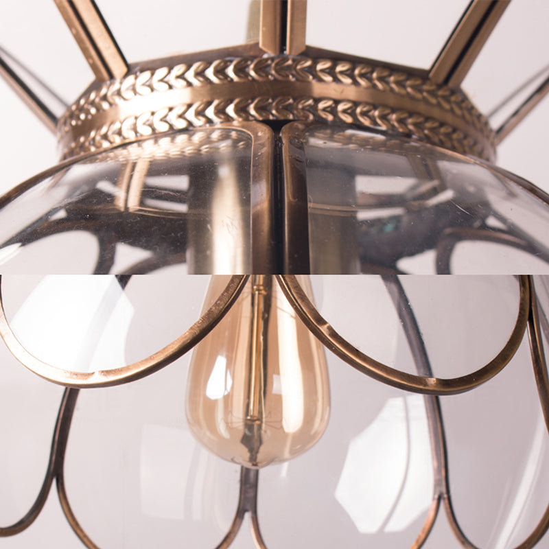 Ruffled Edge plafond hanger traditie helder glas 1 lamp hangende verlichtingsarmatuur, 9,5 "/10.5" breed