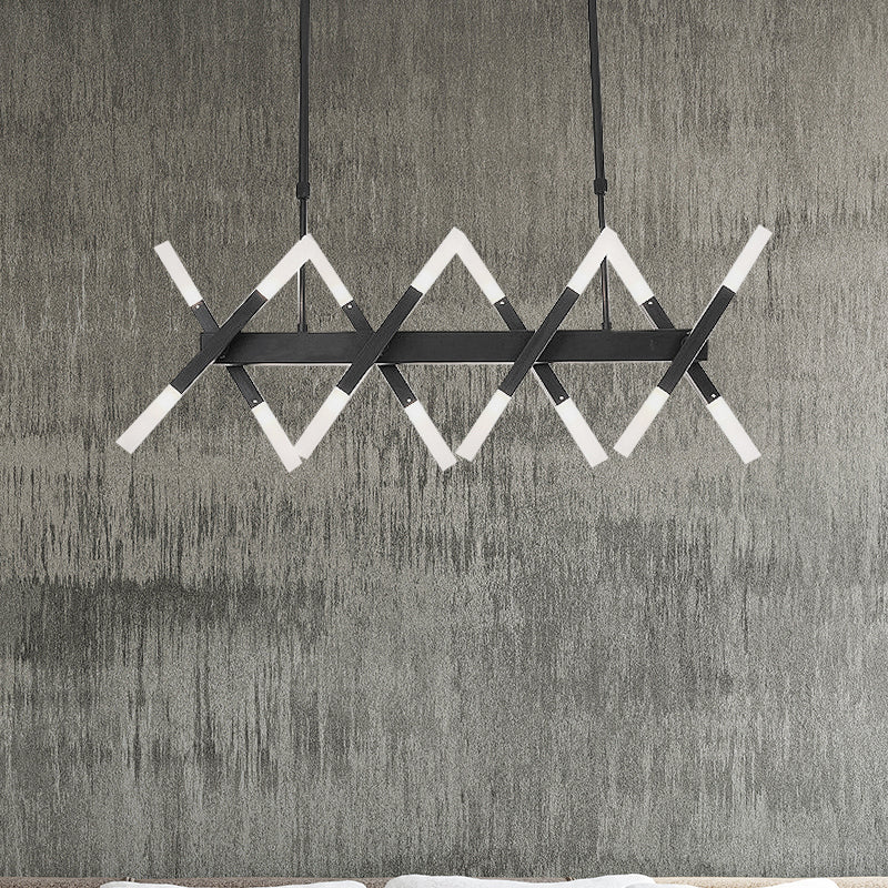 Acrylic Tube Island Pendant Modern 16/20 Lights Black/White/Gold Ceiling Pendant Light for Dining Room