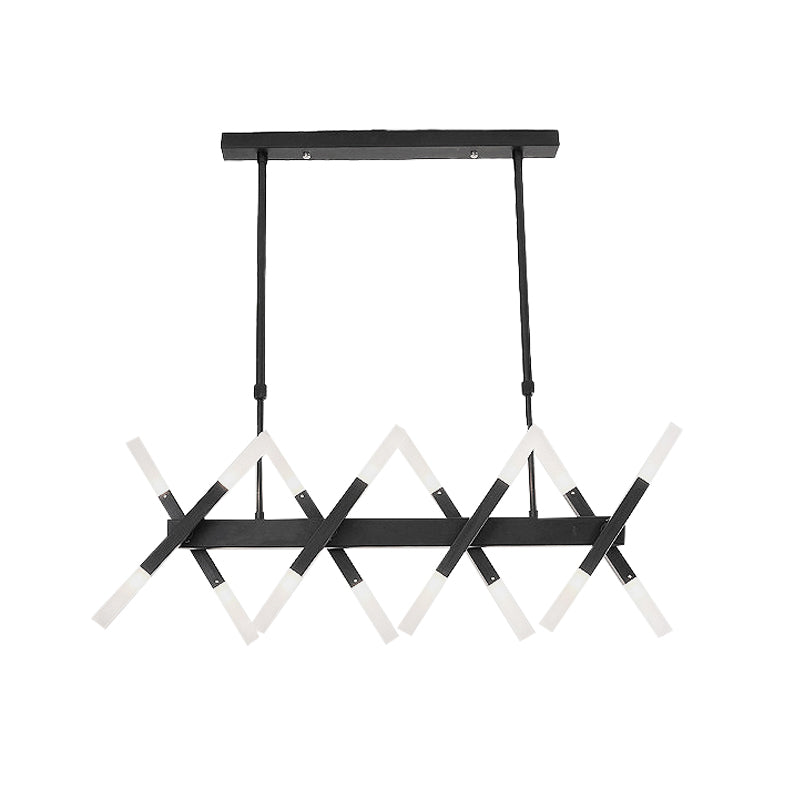 Acrylic Tube Island Pendant Modern 16/20 Lights Black/White/Gold Ceiling Pendant Light for Dining Room