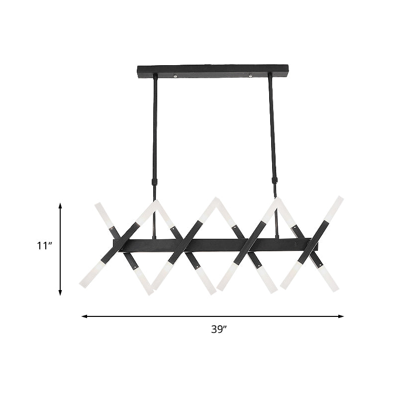 Acrylic Tube Island Pendant Modern 16/20 Lights Black/White/Gold Ceiling Pendant Light for Dining Room