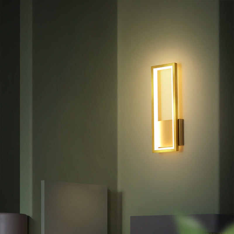 Minimalismus Rechteck Wandleuchte Beleuchtung Metall Foyer LED -Wandmontageleuchte