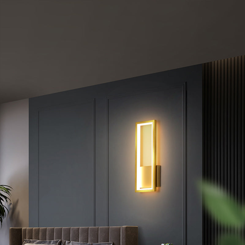 Minimalismus Rechteck Wandleuchte Beleuchtung Metall Foyer LED -Wandmontageleuchte