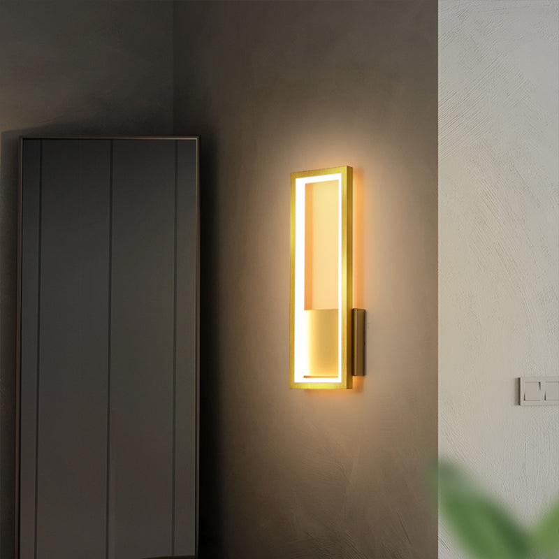 Minimalismus Rechteck Wandleuchte Beleuchtung Metall Foyer LED -Wandmontageleuchte