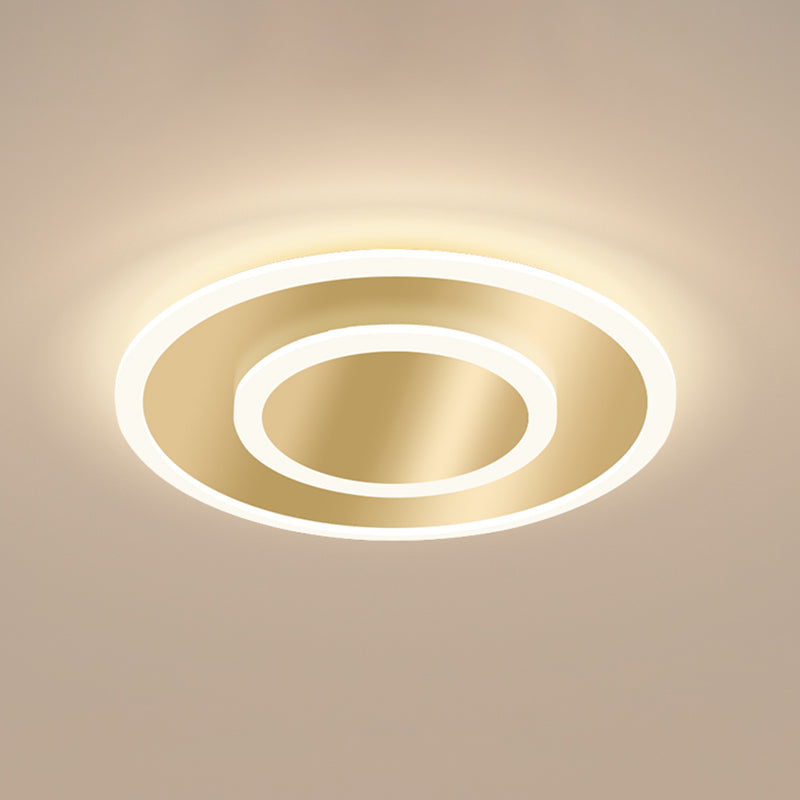 Golden Geometric Flush Ceiling Light Modern Acrylic LED Flushmount Light for Stairs