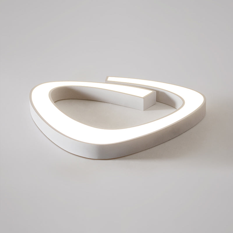 Simplicity Triangle LED Flush Light Fixture Acrylic Living Room Ceiling Mounted Lamp