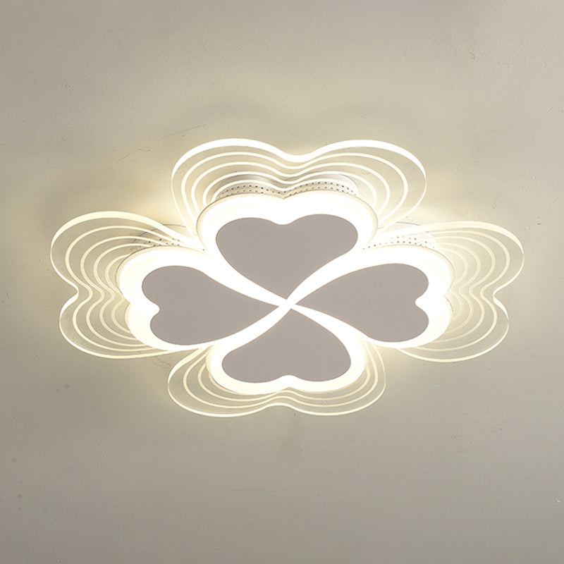 Acrylic Clover Ceiling Flush Mount Light Minimalistic LED Flush Mount Fixture for Bedroom
