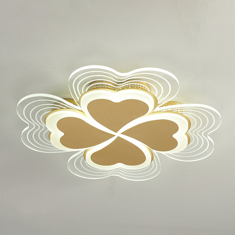 Acrylic Clover Ceiling Flush Mount Light Minimalistic LED Flush Mount Fixture for Bedroom