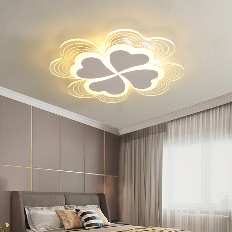 Acrylic Clover Ceiling Flush Mount Light Minimalistic LED Flush Mount Fixture for Bedroom