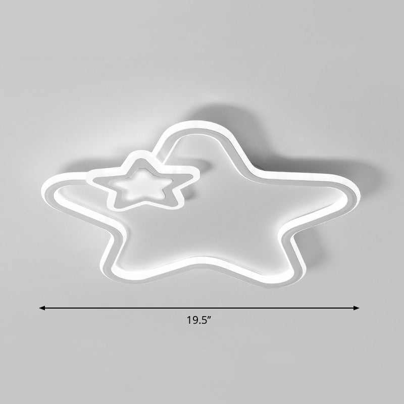 Lámpara de techo empotrada en forma de estrella de dibujos animados, luz LED empotrada acrílica para dormitorio de niños