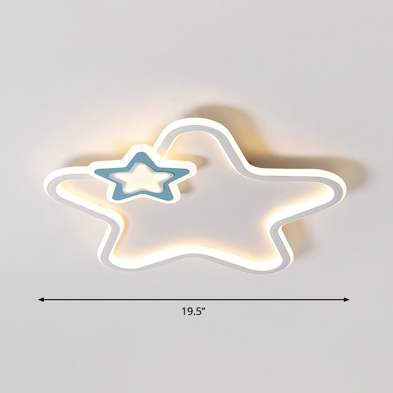 Lámpara de techo empotrada en forma de estrella de dibujos animados, luz LED empotrada acrílica para dormitorio de niños