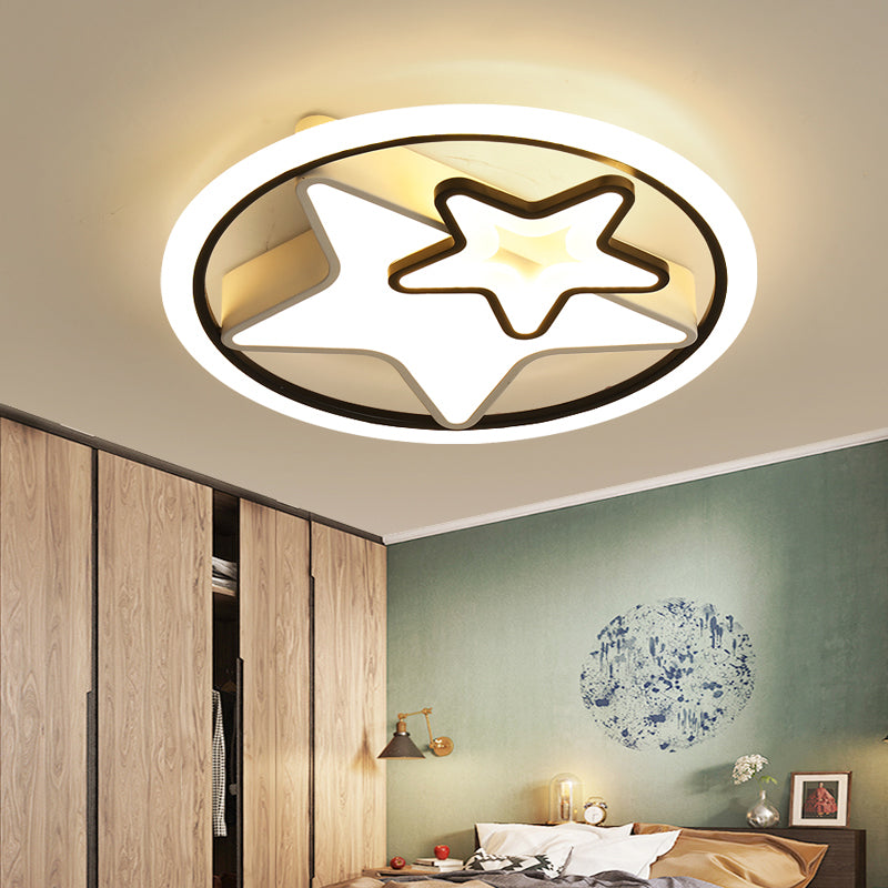 Acrylic Loop Semi Mount Lighting Minimalistic LED Flush Ceiling Light for Bedroom