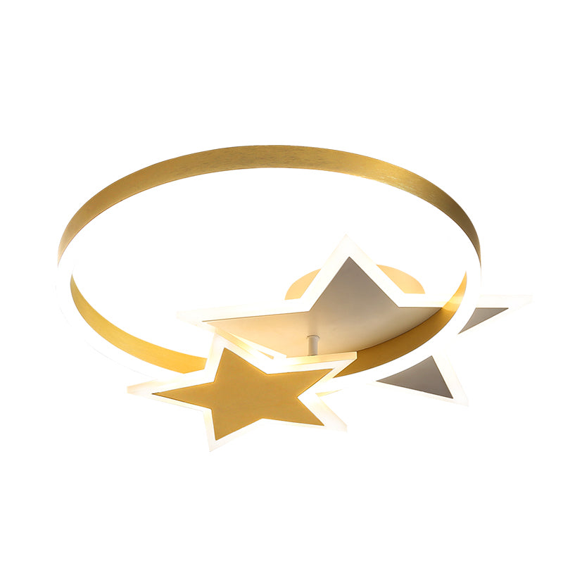 Gouden ster en cirkel LED plafondinbouw metalen inbouwlamp voor kinderen voor de kinderkamer