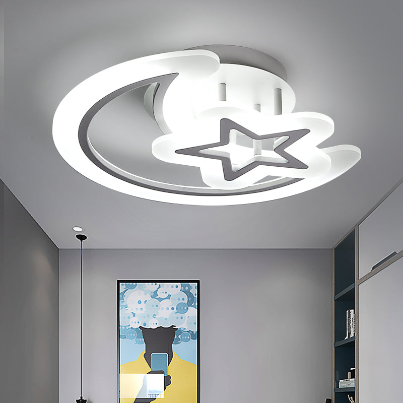 Lune et étoiles en acrylique lampe de plafond de style enfants