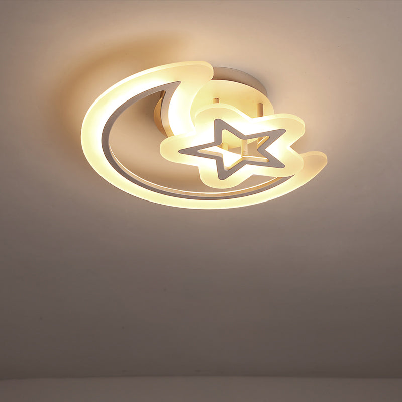 Lune et étoiles en acrylique lampe de plafond de style enfants