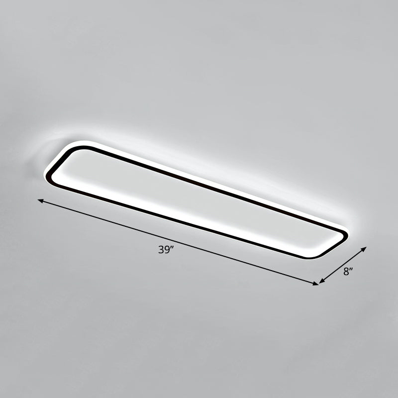 Rectangular Hallway Flush Ceiling Light Fixture Acrylic Minimalistic LED Flushmount Light