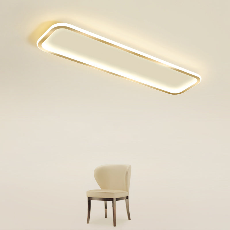 Rectangular Hallway Flush Ceiling Light Fixture Acrylic Minimalistic LED Flushmount Light