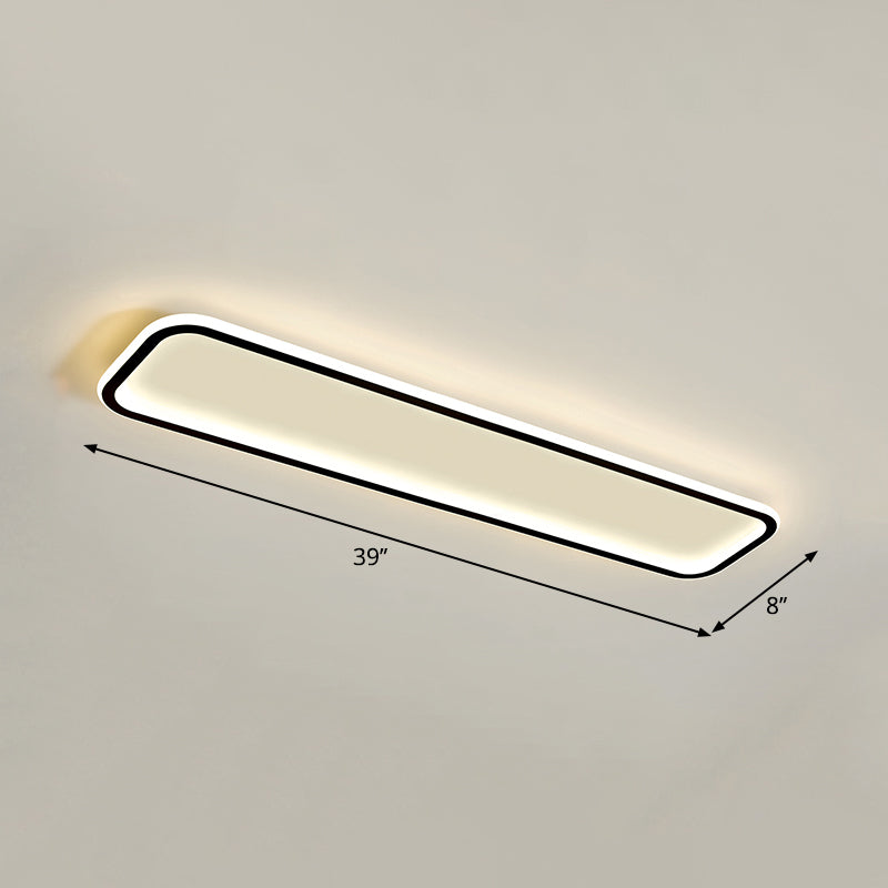 Rectangular Hallway Flush Ceiling Light Fixture Acrylic Minimalistic LED Flushmount Light
