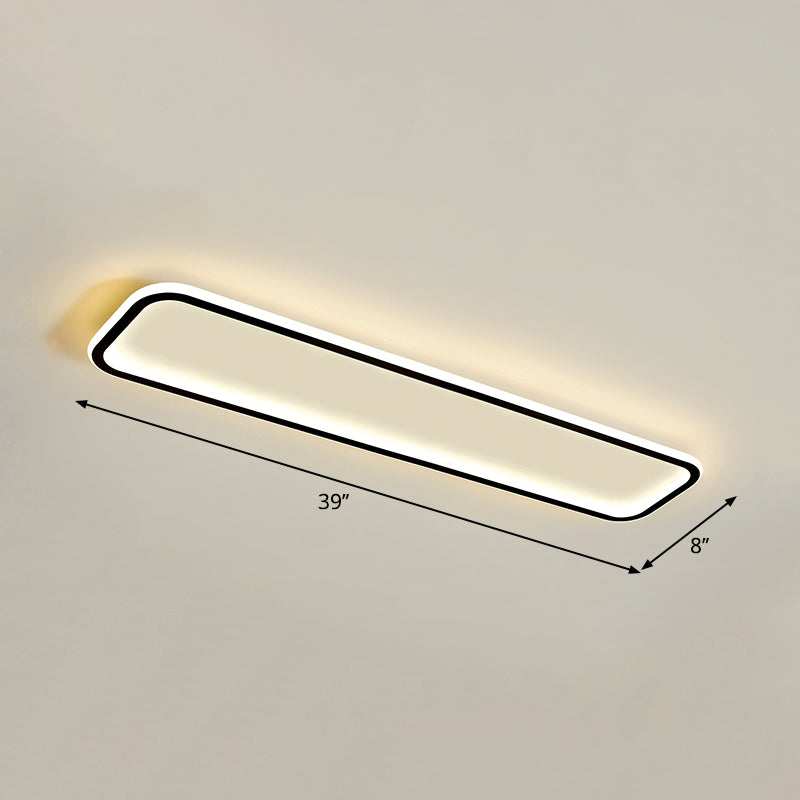 Rectangular Hallway Flush Ceiling Light Fixture Acrylic Minimalistic LED Flushmount Light