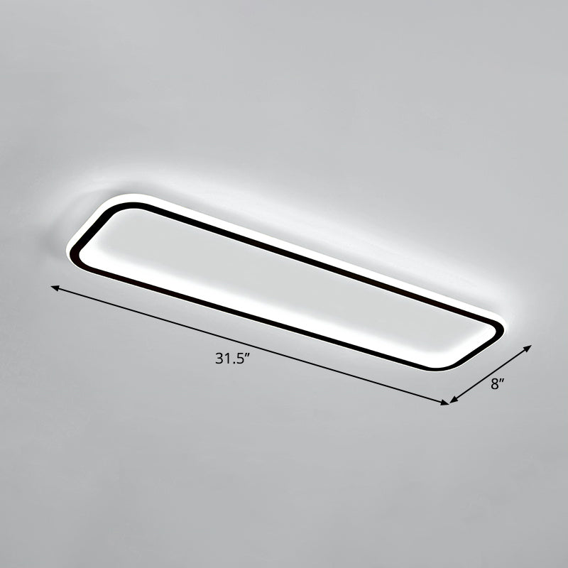 Rectangular Hallway Flush Ceiling Light Fixture Acrylic Minimalistic LED Flushmount Light