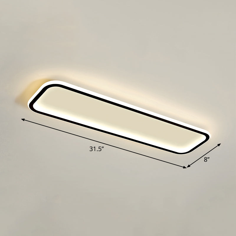 Rectangular Hallway Flush Ceiling Light Fixture Acrylic Minimalistic LED Flushmount Light