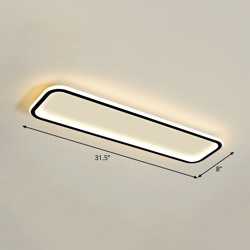 Rectangular Hallway Flush Ceiling Light Fixture Acrylic Minimalistic LED Flushmount Light