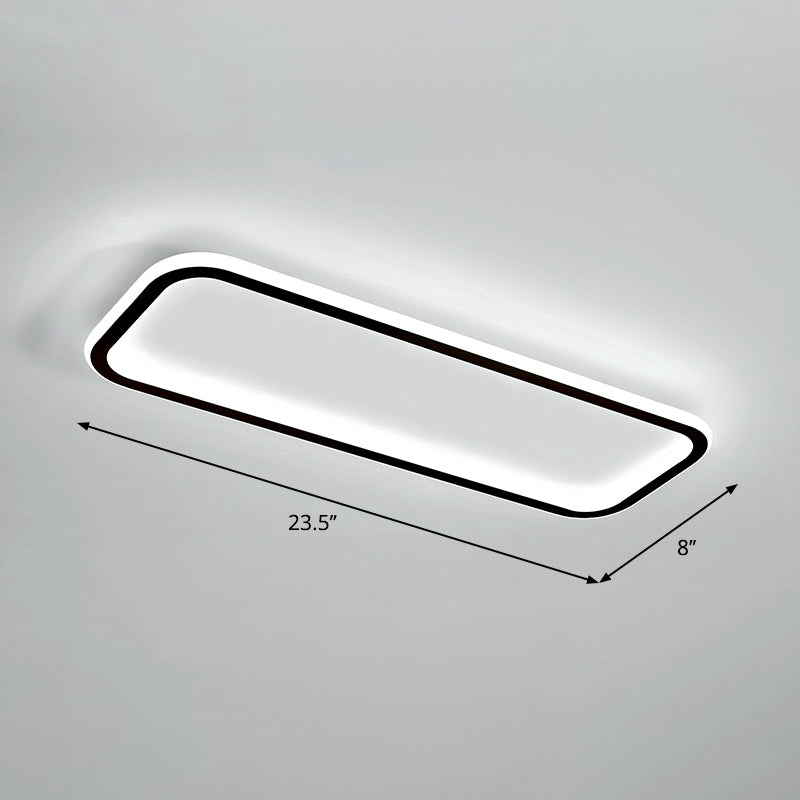 Rectangular Hallway Flush Ceiling Light Fixture Acrylic Minimalistic LED Flushmount Light