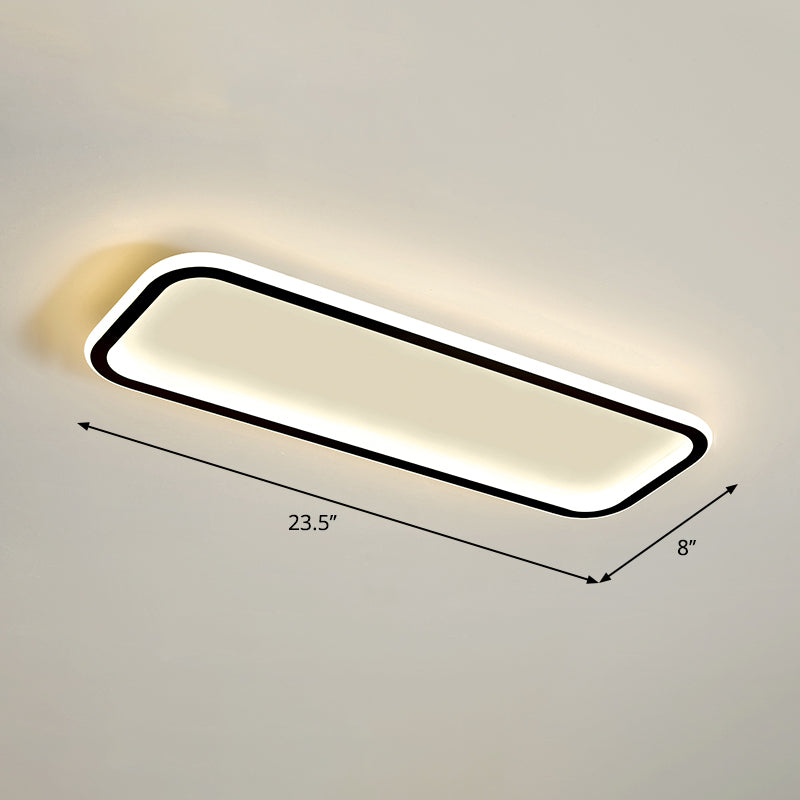 Rectangular Hallway Flush Ceiling Light Fixture Acrylic Minimalistic LED Flushmount Light