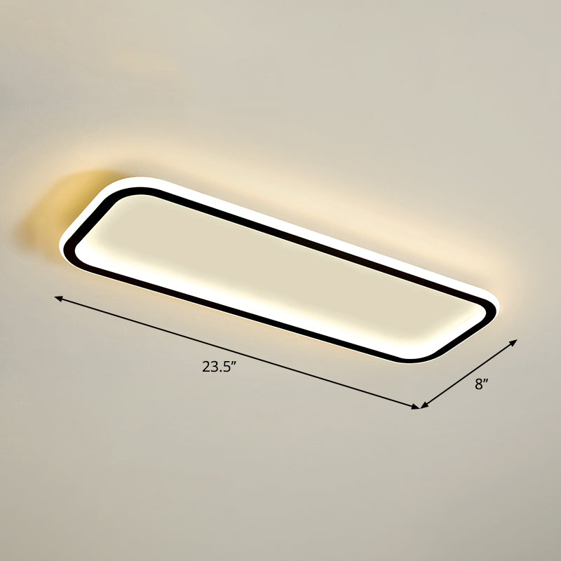 Rectangular Hallway Flush Ceiling Light Fixture Acrylic Minimalistic LED Flushmount Light