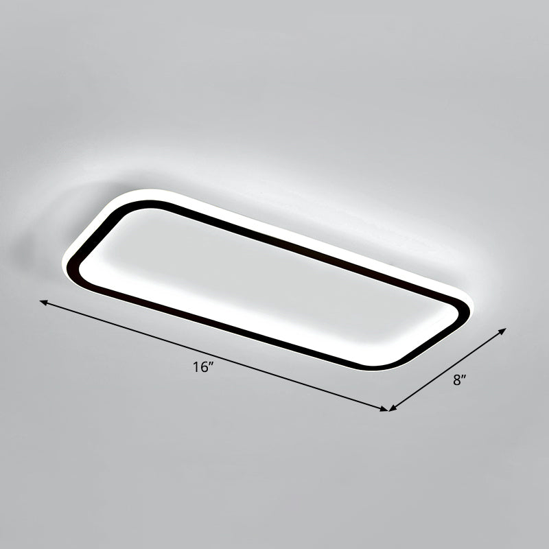 Rectangular Hallway Flush Ceiling Light Fixture Acrylic Minimalistic LED Flushmount Light