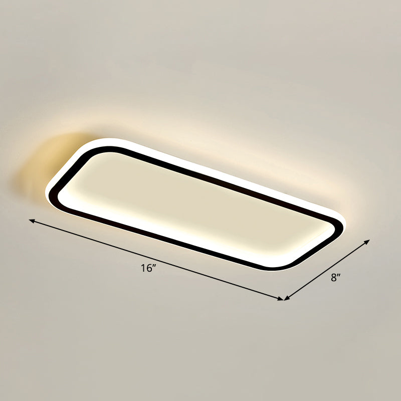 Rectangular Hallway Flush Ceiling Light Fixture Acrylic Minimalistic LED Flushmount Light