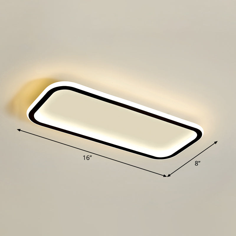 Rectangular Hallway Flush Ceiling Light Fixture Acrylic Minimalistic LED Flushmount Light