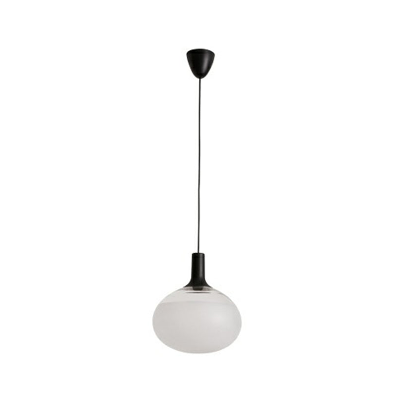 Elliptisch glas gesuspendeerd verlichtingsarmatuur moderne eenmalige zwarthangende lamp voor restaurant