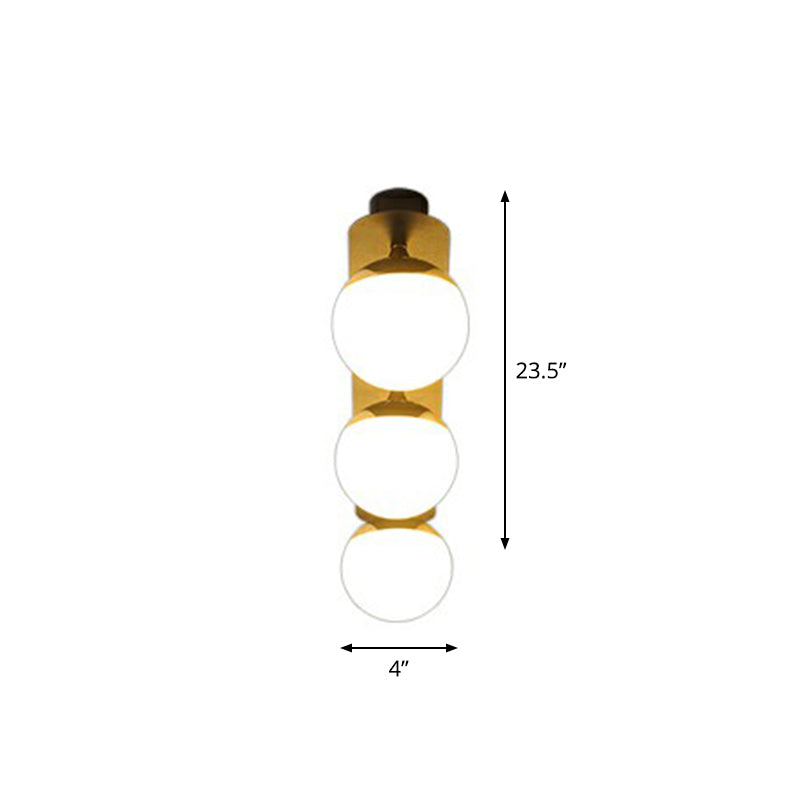 Sphere Cream Glass Flushmount Light Simplicity 1 Bulb Black Ceiling Mount Light Fixture for Aisle