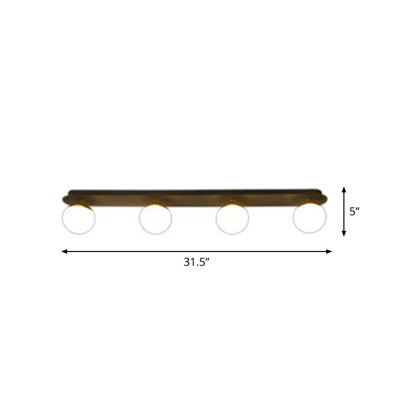 Sphere Cream Glass Flushmount Light Simplicity 1 Bulb Black Ceiling Mount Light Fixture for Aisle