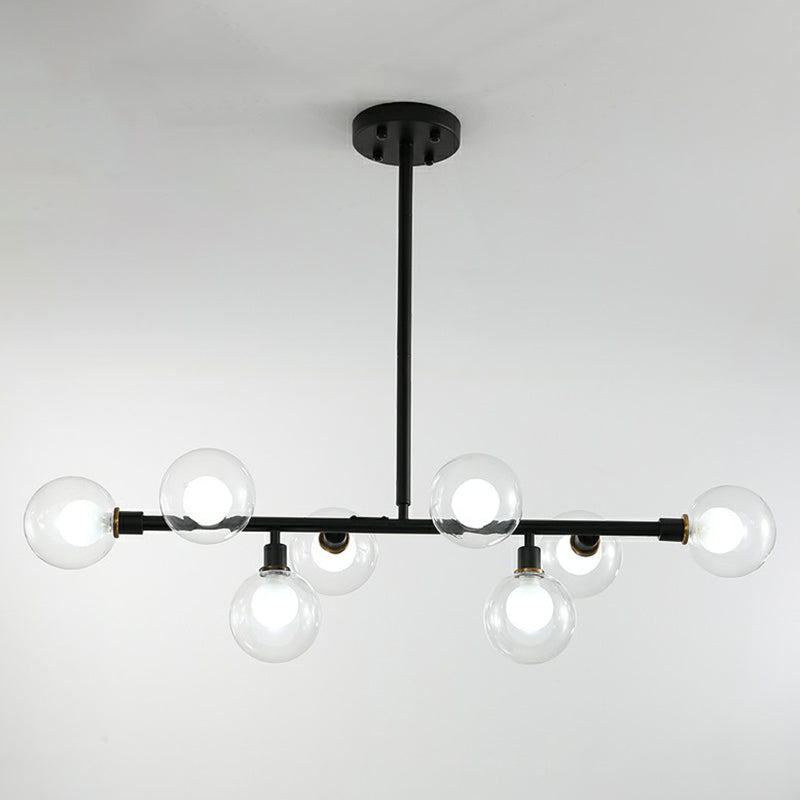 Glass Mini Globe Hanging Light Nordic 8 Lights Black Island Lighting Fun per ristorante