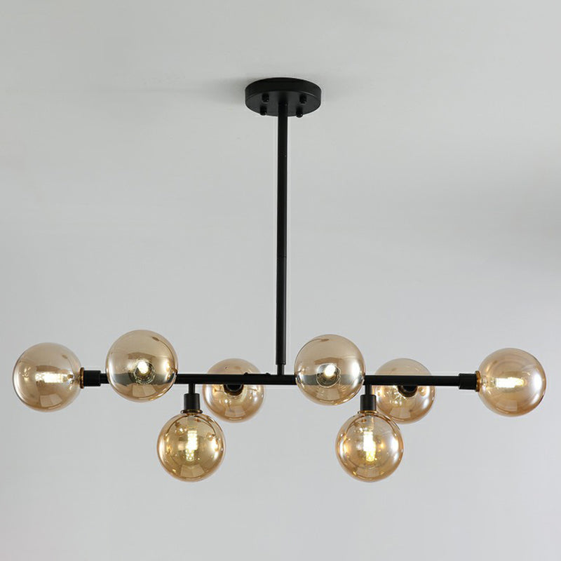 Glass Mini Globe Hanging Light Nordic 8 Lights Black Island Lighting Fun per ristorante