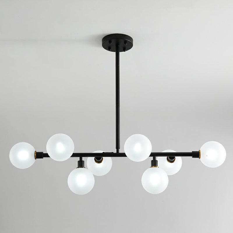 Glass Mini Globe Hanging Light Nordic 8 Lights Black Island Lighting Fun per ristorante