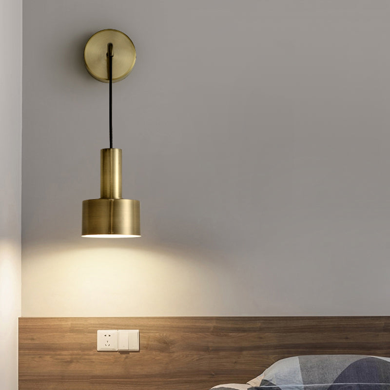 Postmodern Small Wall Hanging Light Metallic Single-Bulb Bedside Reading Wall Lamp
