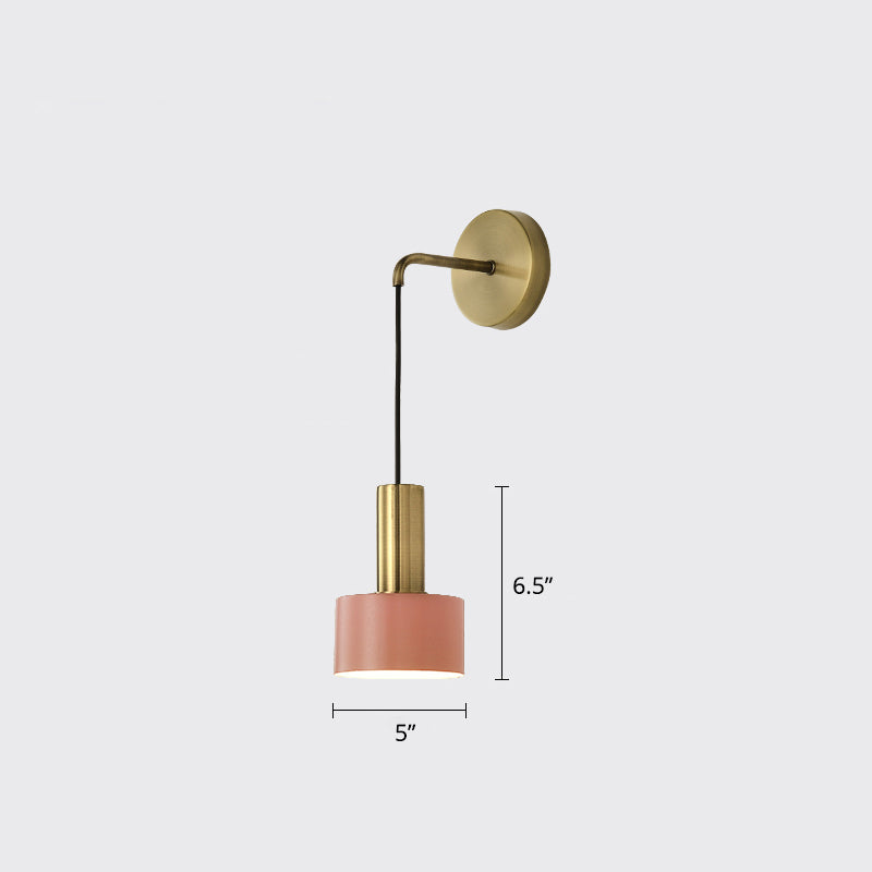 Postmodern Small Wall Hanging Light Metallic Single-Bulb Bedside Reading Wall Lamp