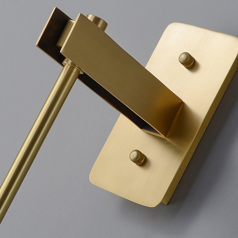 Postmodern Wall Light Fixture Brass Cylindrical Wall Sconce Lighting with Glass Shade