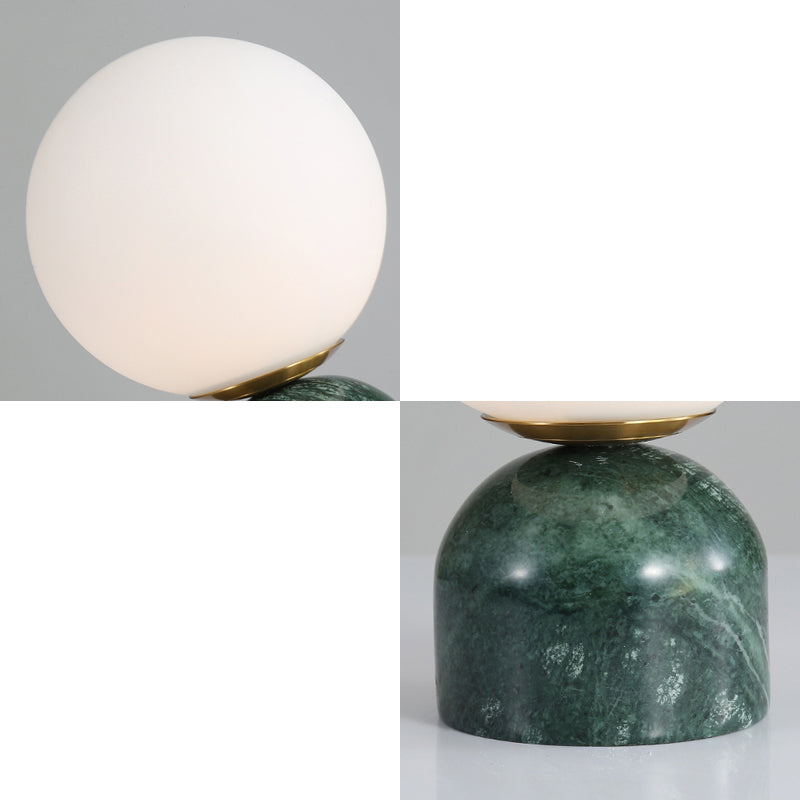 Globe Elfenbeinglas Nachttisch leichtes Nordic 1 Lamptischleuchte mit Marmorpodest